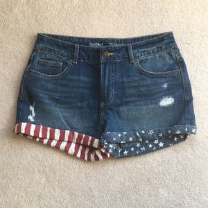 Mossimo Americana High Rise Short Shorts size 8